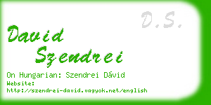 david szendrei business card